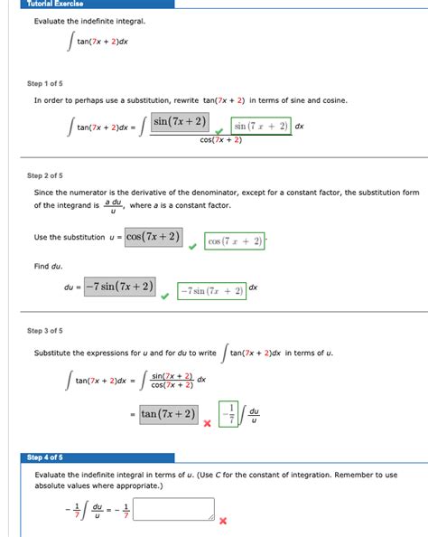 Solved Tutorial Exercise Evaluate The Indefinite Integral Chegg