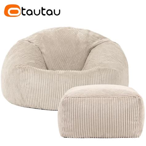 Otautau Corduroy Bean Bag Capa Pouf Sem Filler Pregui Oso Beanbag Piso