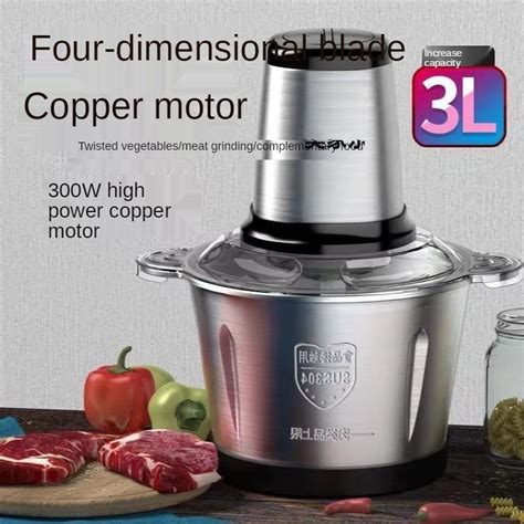 Speed Stainless Steel Electric Chopper Meat Grinder Mincer Food