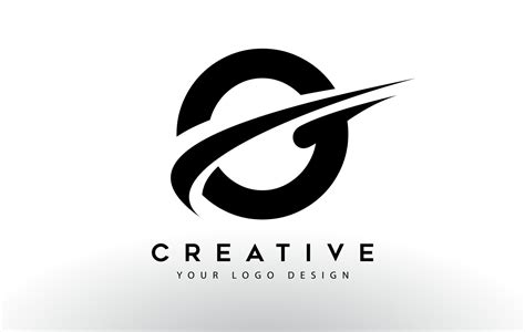 Creative O Letter Logo Design with Swoosh Icon Vector. 4825997 Vector ...