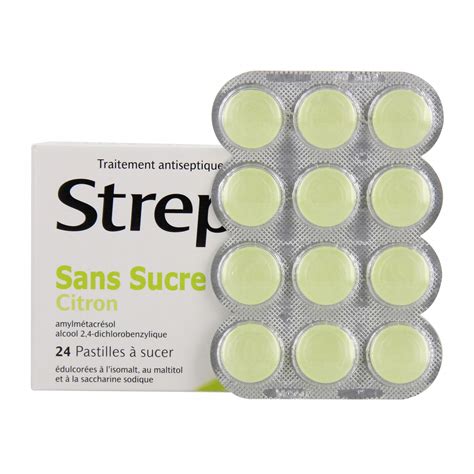 Strepsils citron sans sucre boîte de 24 pastilles Médicament conseil