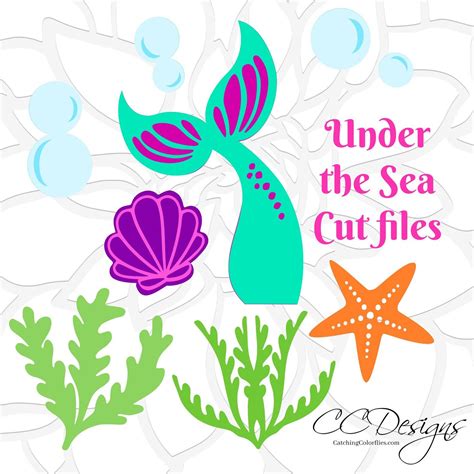 Mermaid Svg Mermiad Tail Svg Under The Sea Mermaid Birthday Party