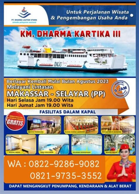 Jadwal Kapal Dari Makassar Ke Selayar Via KM Dharma Kartika 3 KATA OMED