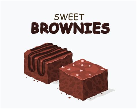 Chocolate Brownie Isolated On White Background 6528179 Vector Art At