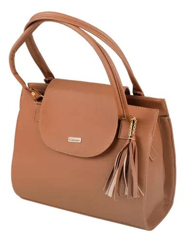 Bolsa Dama Grande Hombro Y Mano Impermeable Mujer Cuero Color Camel