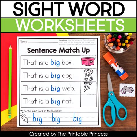 Kindergarten Sight Word Worksheets Graphic by marie9Creative - Worksheets Library
