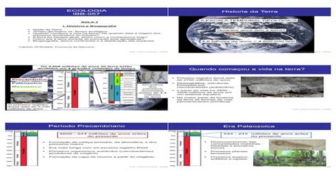 Ecologia Historia Da Terra Ibb 057 · Pdf File•como Era A Terra Durante As Principais Eras