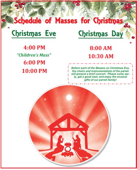 Christmas Mass Schedule St Matthew Parish