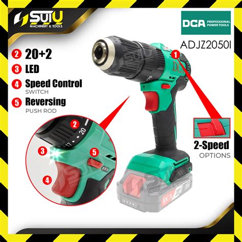 DCA ADJZ2050I TYPE DM 20V 50NM Cordless Brushless Driver Hammer Drill