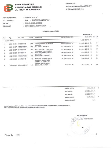 Rekening Giro Cv Resi Putri Pdf