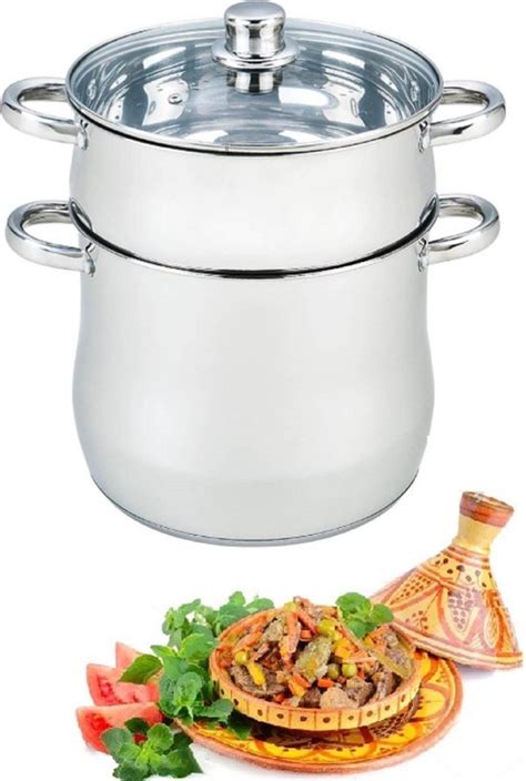 Royal Swiss Couscous Pan Couscous Maker Stoompan RVS 12 Liter Bol