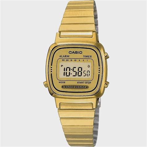 Rel Gio Casio Vintage Feminino Digital Dourado La Wga Df Submarino