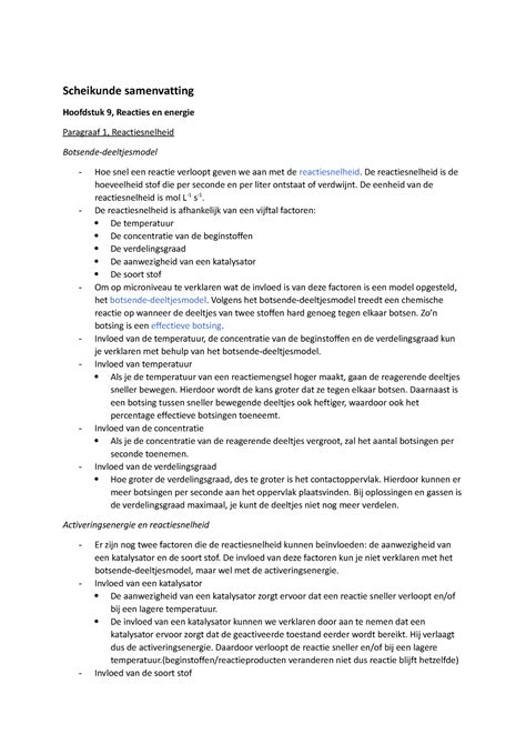 Scheikunde Samenvatting Hfst 9 11 12 Havo 5 Scheikunde Samenvatting