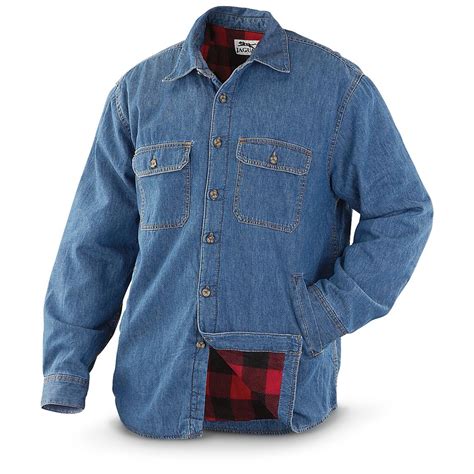 Jaguar™ Fleece Lined Denim Shirt Jacket 234765 Shirts And Polos At Sportsman S Guide