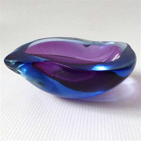 Tobacciana Ashtrays Vintage Purple Amethyst Glass Ashtray Art