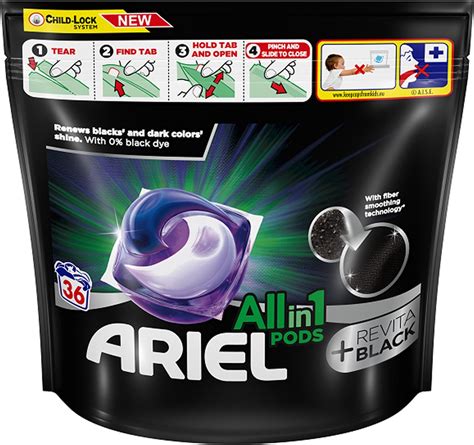 Ariel Revitablack All In 1 Wasmiddel Wascapsules Pods 36