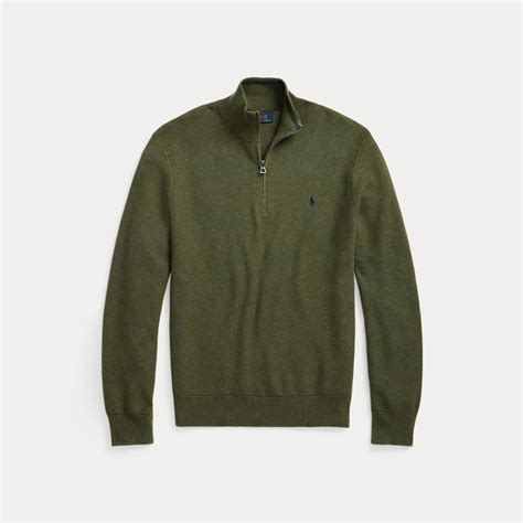 Polo Ralph Lauren Mesh Knit Cotton Quarter Zip Jumper