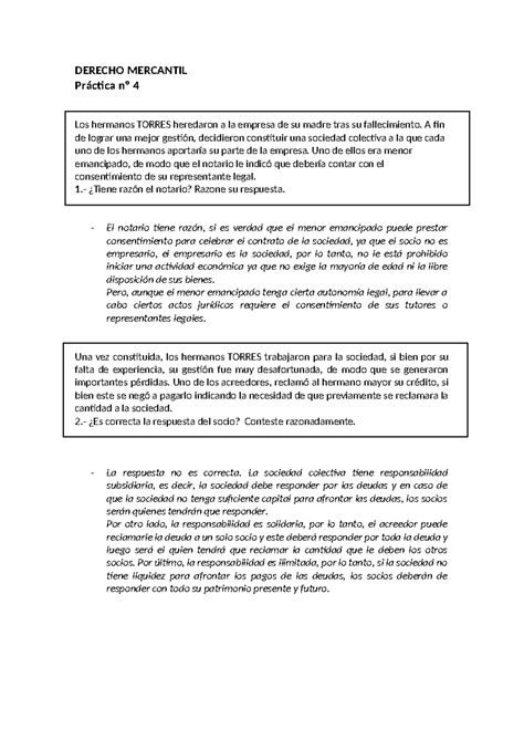 Práctica nº 4 Derc mercantil DERECHO MERCANTIL Práctica nº 4 Los