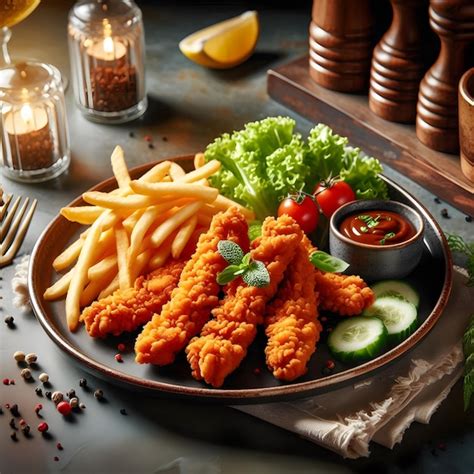 Crispy Chicken Tenders With Mayonnaise Premium Ai Generated Image