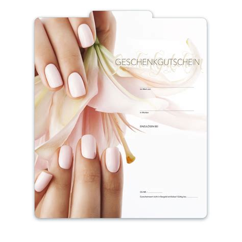 Gutschein für Fingernagelstudios Gutscheine vorlagen kostenlos