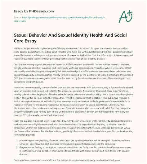 Sexual Behavior And Sexual Identity Health And Social Care Essay