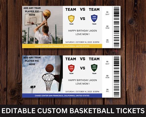 Custom Basketball Tickets, NBA Tickets, Basketball Surprise Ticket ...