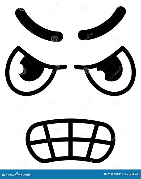 Anger Emotion Doodle Iritated Face Stock Vector Illustration Of