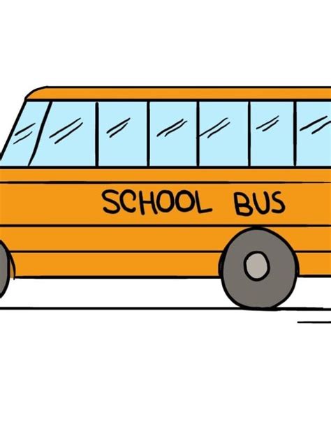 Easy School Bus Step-by-Step Drawing Tutorial - Easy Drawing Guides