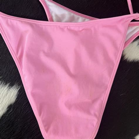 Small Pink Playboy Bikini Set With Rhinestone Depop