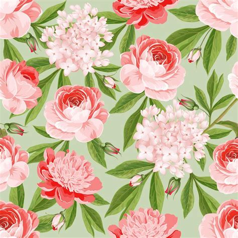 Seamless Pink Floral Pattern 1632292 Vector Art at Vecteezy