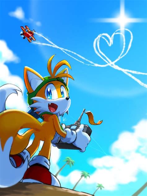 Tails flying his remote controlled biplane (Artist: aogirinaru) | Scrolller