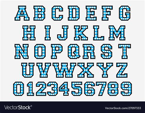 Checkered Font And Number Royalty Free Vector Image