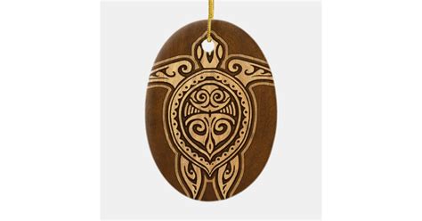 Uhane Honu Faux Wood Hawaiian Turtle Ceramic Ornament Zazzle