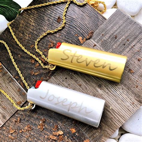 Shiny Gold Lighter Case Necklace Chain Custom Personalized Etsy Lighter Case Custom