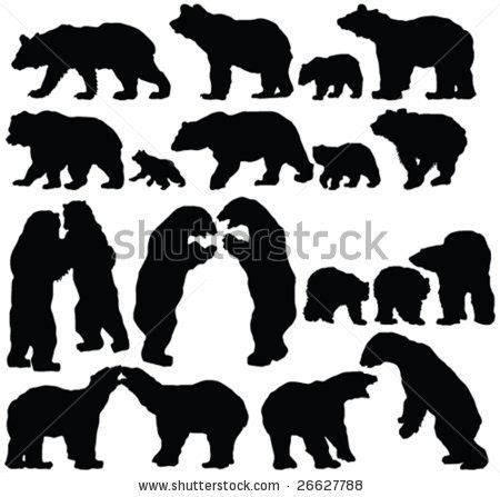 Bears Silhouette Collection Vector By Nebojsa S Via Shutterstock