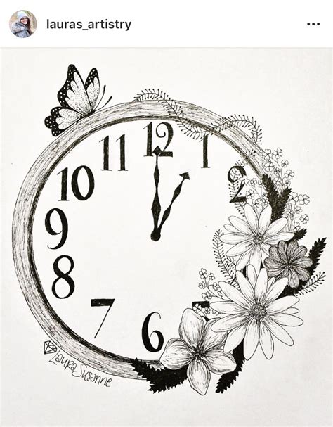 Butterfly Clock Drawing I Chose To Do All Black Butterflies But You