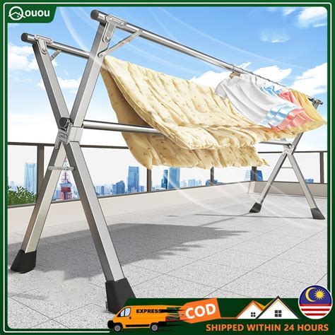 Ampaian Baju Foldable Extendable Stainless Steel Cm Double Pole