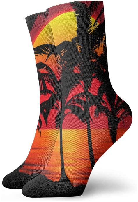 Sockssunset Beach With Palms Sport Athletic Sock Casual Socks Warmer