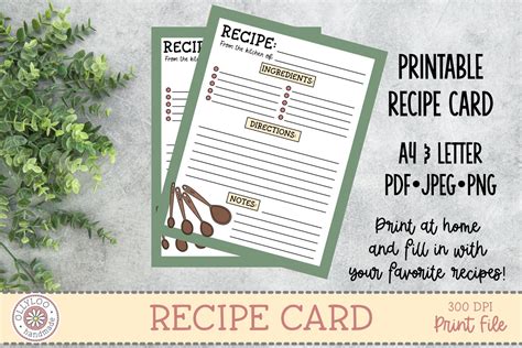 Recipe Card Recipe Page Printable Recipe Card Template Worksheets