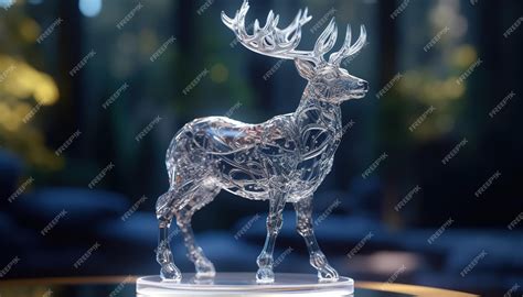 Premium AI Image | Clear glass crystal animals Generative Ai