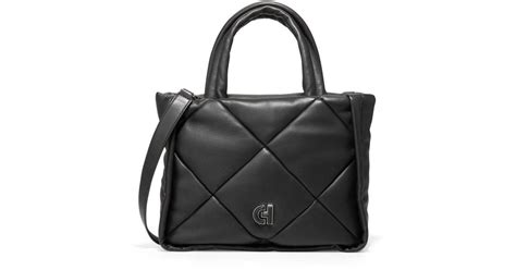 Cole Haan Leather Grand Series Quilted Tote Handbag In Black Lyst