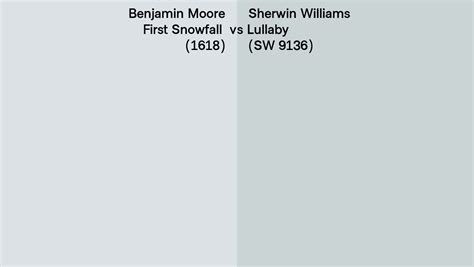 Benjamin Moore First Snowfall 1618 Vs Sherwin Williams Lullaby Sw