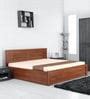 Buy Ciara Queen Size Bed With Storage In Rigato Walnut Finish Storage