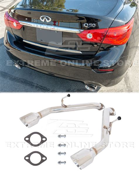 Axle Back Muffler Delete Exhaust For 14 Up Infiniti Q50 Double Wall