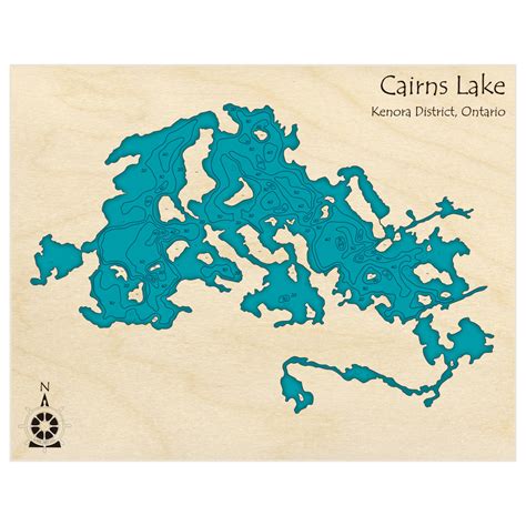 Cairns Lake 3d Custom Wood Map Lake Art Llc