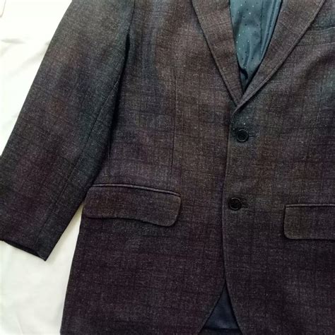 Valencia Thrift Jas Blazer Pria Motif Kotak Kotak Warna Gradasi