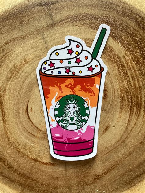 Lesbian Rainbow Pride Frappe LGBTQ Sticker Etsy