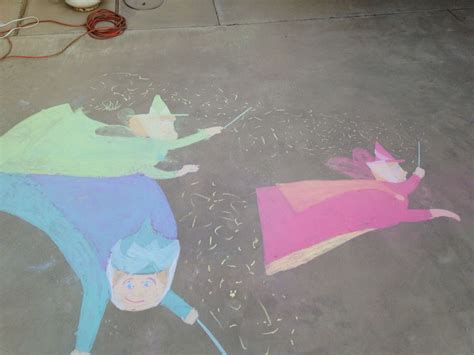 The Three Good Fairies From Sleeping Beauty Chalk Fairy Angel Chalk