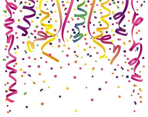 Festive Celebration With Colorful Confetti And Streamers Clipart Png All