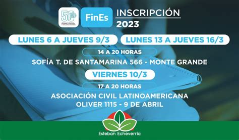 Nuevas Fechas De Inscripci N Al Plan Fines En Esteban Echeverr A